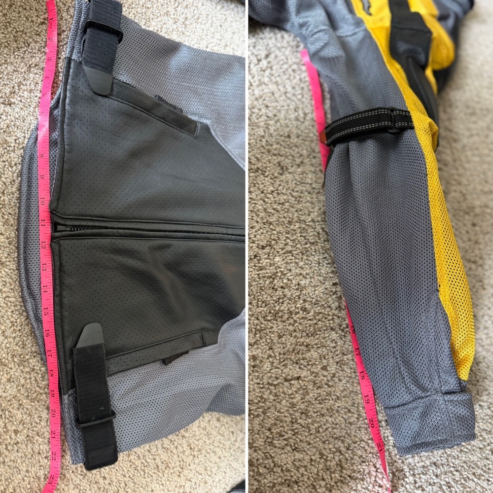 Fieldsheer High Temp Leather Mesh Motorcycle Jacket black yellow men size 12/14 - Picture 7 of 15